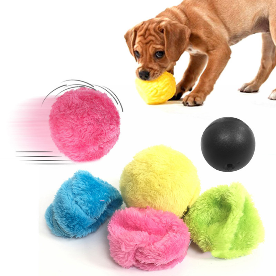 Fluffy Ball Automatischer Rollball + 4 Geschenke (Plüschhüllen)