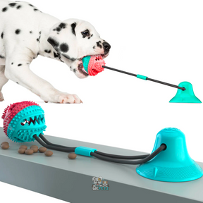Tauziehen-Spielzeug mit Leckerli-Halter und Beißring für Hunde 