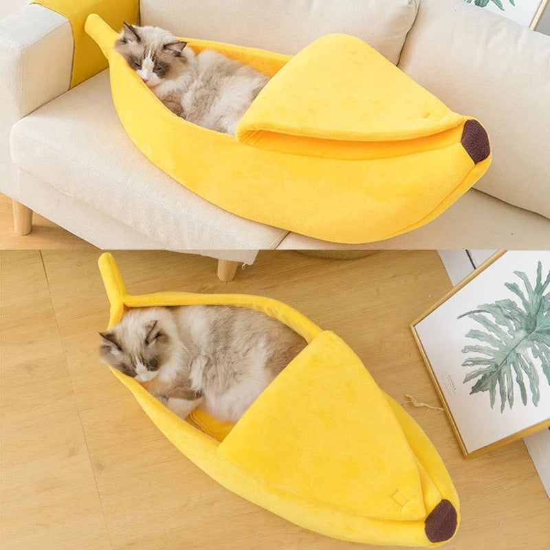 Bananenbett – Katzen- und Hundebett im Bananenstil
