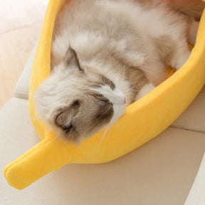 Bananenbett – Katzen- und Hundebett im Bananenstil